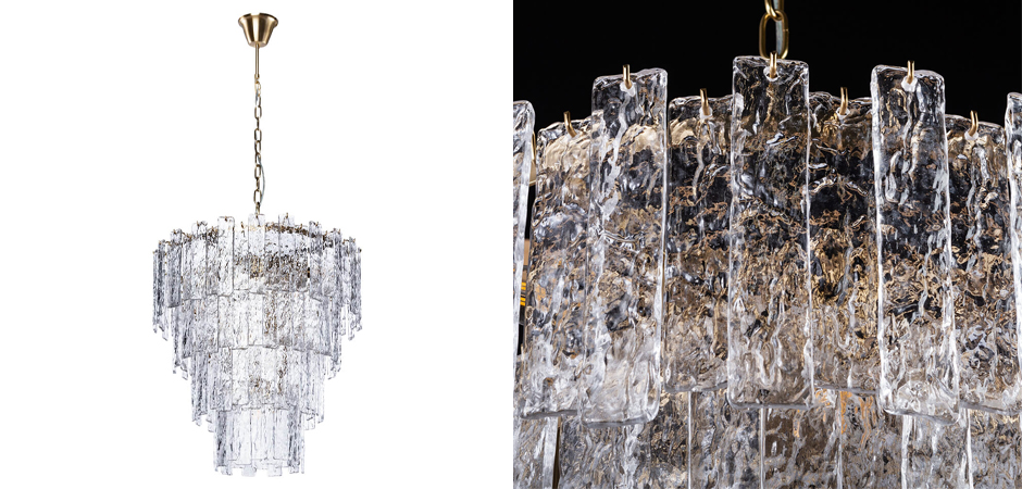 Люстра Iceberg Glass Maxi с Рельефным стеклом Люстра Iceberg Glass Maxi с Рельефным стеклом - Loft-Concept в Грозном