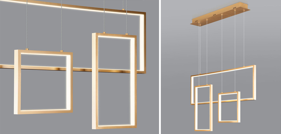 Люстра Rectangle Geometry Chandelier Gold 3 Люстра Rectangle Geometry Chandelier Gold 3 - Loft-Concept в Грозном