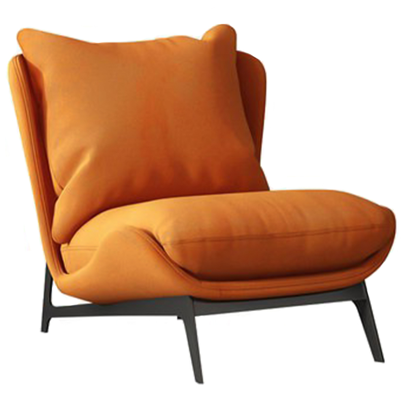Кресло Maxwell Orange Textile Leather Armchair Оранжевый Черный Кресло Maxwell Orange Textile Leather Armchair Оранжевый Черный в Грозном | Loft Concept