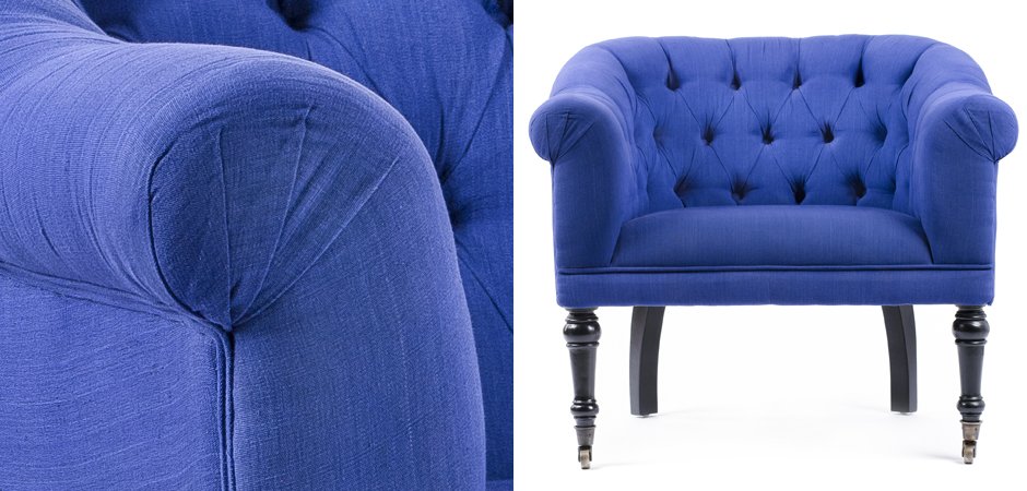 Кресло Chair Bentley кресло синий лен Кресло Chair Bentley кресло синий лен - Loft-Concept в Грозном