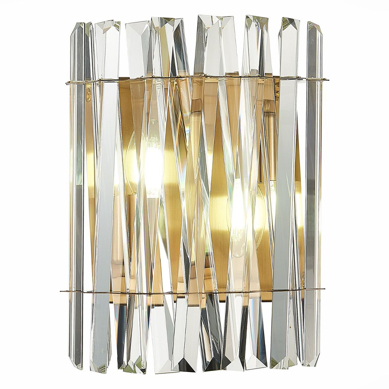 Бра Kaeden Glass Gold Wall Lamp Золотой Прозрачный Бра Kaeden Glass Gold Wall Lamp Золотой Прозрачный в Грозном | Loft Concept