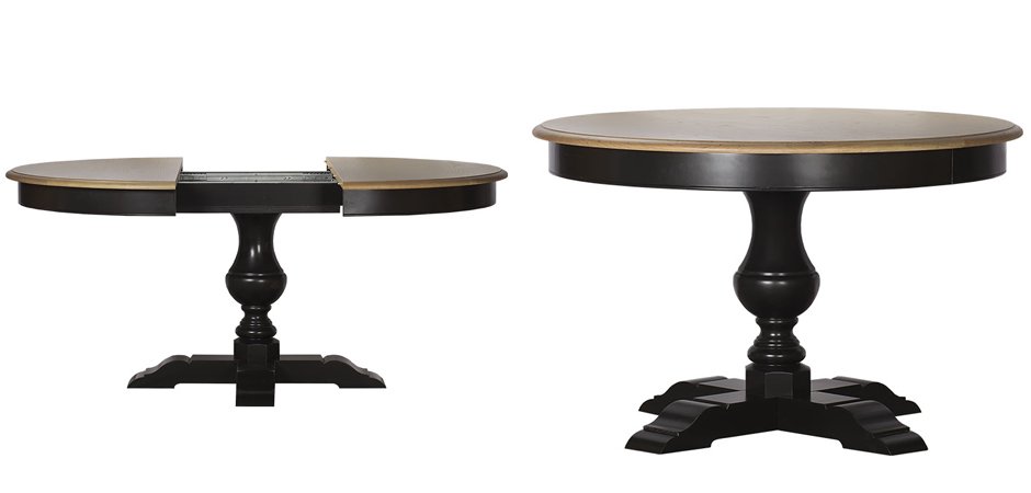 Provence Round Dining Table black раскладной стол Provence Round Dining Table black раскладной стол - Loft-Concept в Грозном