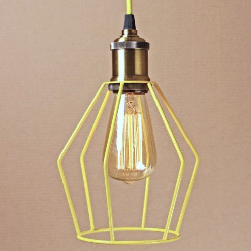Подвесной светильник Wire Cage Pendant Trew Yellow Желтый Подвесной светильник Wire Cage Pendant Trew Yellow Желтый в Грозном | Loft Concept