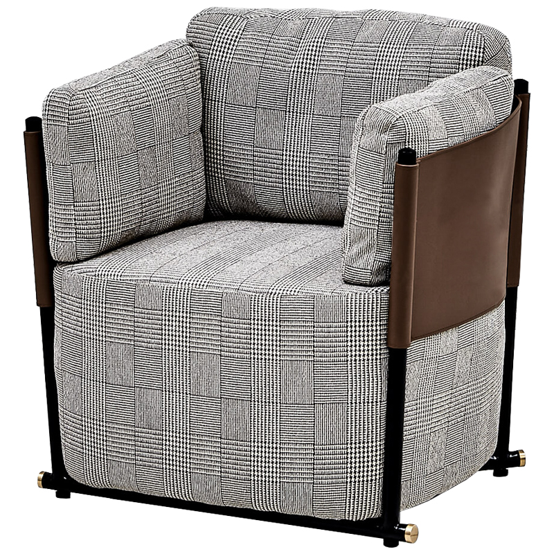 Кресло Furness Chair Черно-белый Коричневый Черный Кресло Furness Chair Черно-белый Коричневый Черный в Грозном | Loft Concept