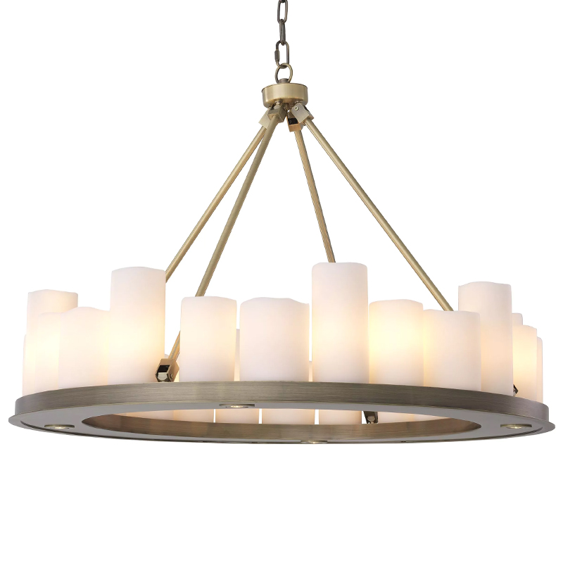 Люстра Eichholtz Chandelier Commodore 90 cm Прозрачное Стекло Латунь Белый Люстра Eichholtz Chandelier Commodore 90 cm Прозрачное Стекло Латунь Белый в Грозном | Loft Concept