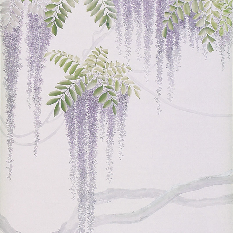 Обои в японском стиле Wisteria Lavender on Lilac Mica metallic Xuan paper  в Грозном | Loft Concept 