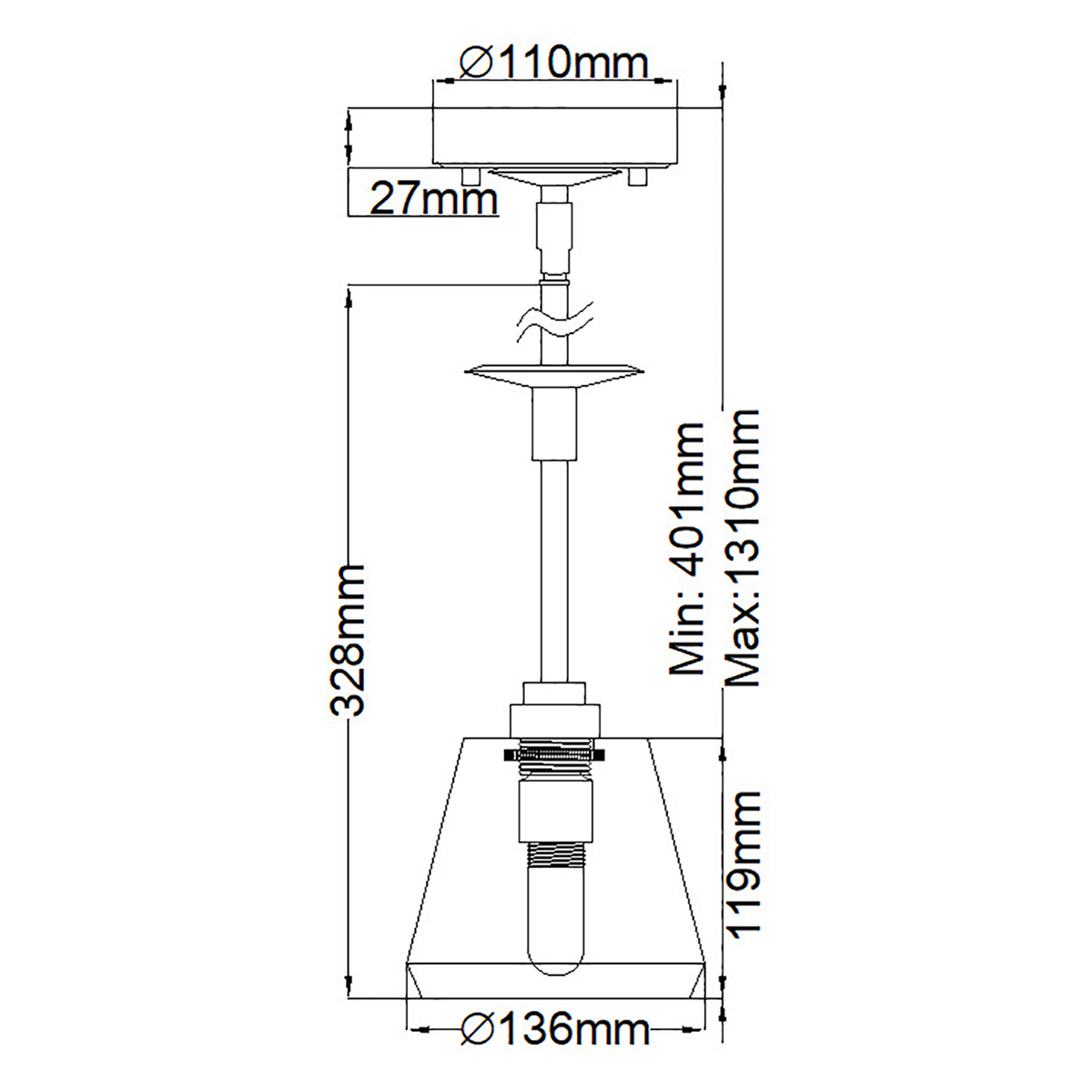 Подвесной светильник хромированного цвета с граненым прозрачным стеклянным плафоном Elstead Lighting в Грозном