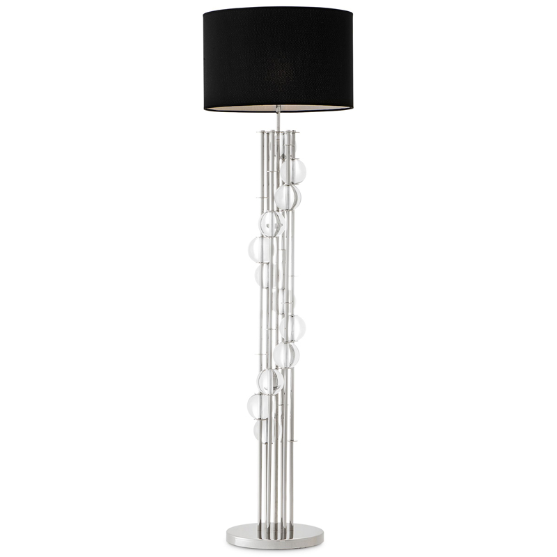 Торшер Eichholtz Floor Lamp Lorenzo Nickel & black Никель Черный Прозрачный Торшер Eichholtz Floor Lamp Lorenzo Nickel & black Никель Черный Прозрачный в Грозном | Loft Concept