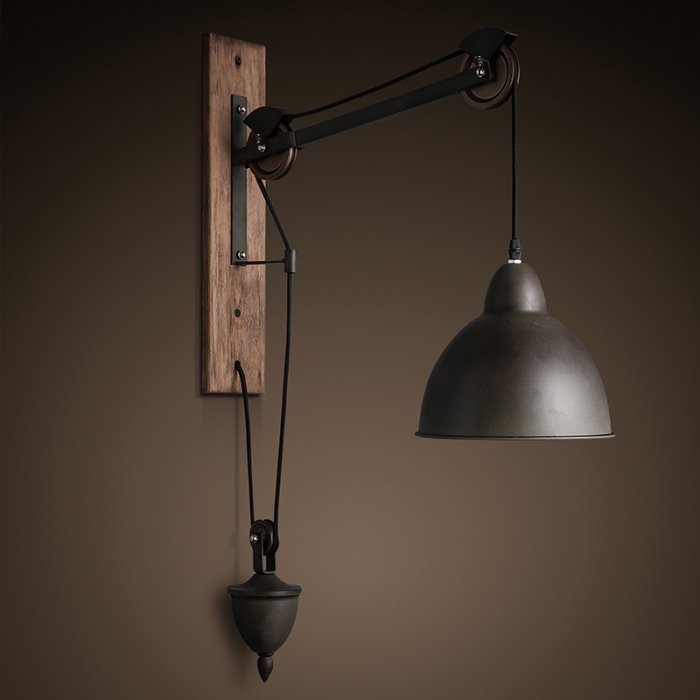 Настенный светильник Steampank Rust Iron Wall Lamp Черный Настенный светильник Steampank Rust Iron Wall Lamp Черный в Грозном | Loft Concept