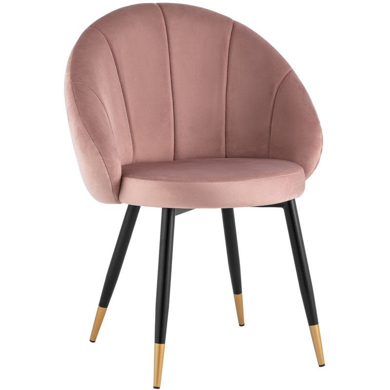 Стул Alberto Chair Розовый Велюр Розовый пастельный Черный Золотой Стул Alberto Chair Розовый Велюр Розовый пастельный Черный Золотой в Грозном | Loft Concept