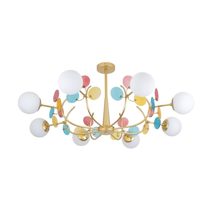 Потолочная Люстра MATISSE Multi glass 8 плафонов Золотой Латунь Потолочная Люстра MATISSE Multi glass 8 плафонов Золотой Латунь в Грозном | Loft Concept