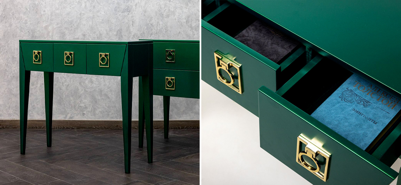 Зеленая консоль Сontemporary Art Deco - фото №1