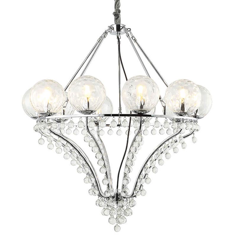 Люстра Melaine Chandelier chrome Хром Прозрачный (Transparent) Люстра Melaine Chandelier chrome Хром Прозрачный (Transparent) в Грозном | Loft Concept