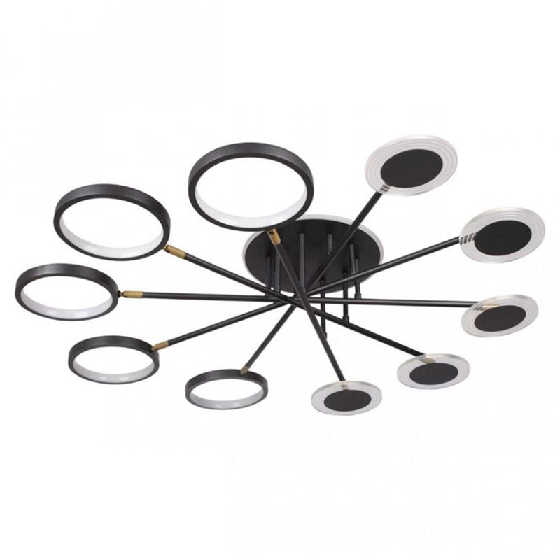 Люстра светодиодная BENDIK LIGHTING Black 10 плафонов Черный Прозрачный Люстра светодиодная BENDIK LIGHTING Black 10 плафонов Черный Прозрачный в Грозном | Loft Concept