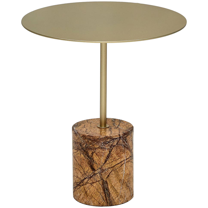 Приставной стол Thabi Light Brown Side table Коричневый Золотой Приставной стол Thabi Light Brown Side table Коричневый Золотой в Грозном | Loft Concept