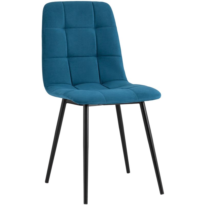 Стул NANCY S-2 Chair Пыльно-Синий Велюр Синий Черный Стул NANCY S-2 Chair Пыльно-Синий Велюр Синий Черный в Грозном | Loft Concept