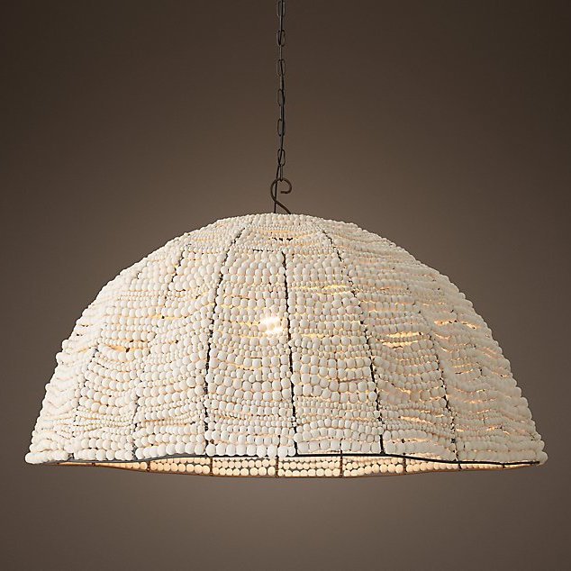 Люстра RH Clay Bead Dome Pendant White 40 Белый Люстра RH Clay Bead Dome Pendant White 40 Белый в Грозном | Loft Concept