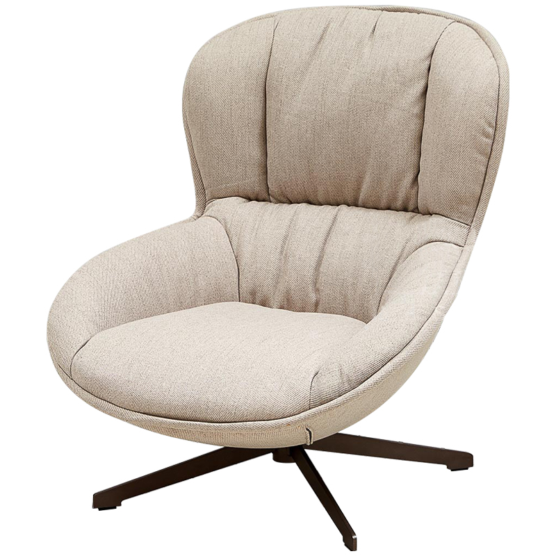 Кресло вращающееся бежевое Kemp Armchair Бежевый Коричневый Кресло вращающееся бежевое Kemp Armchair Бежевый Коричневый в Грозном | Loft Concept