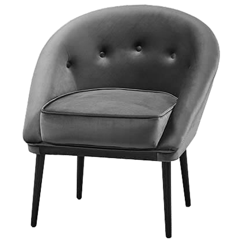 Кресло Gwyn Chair Gray Серый Черный Кресло Gwyn Chair Gray Серый Черный в Грозном | Loft Concept