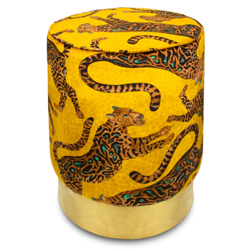 Пуф Орнамент Леопарды Cheetah Kings Gold Velvet Pouffe Оранжевый Латунь Пуф Орнамент Леопарды Cheetah Kings Gold Velvet Pouffe Оранжевый Латунь в Грозном | Loft Concept