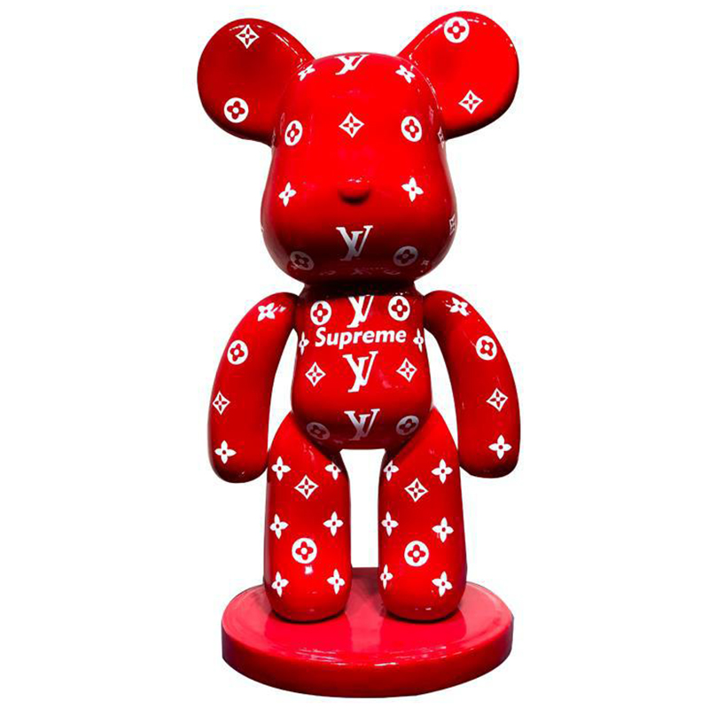 Статуэтка Bear Supreme on stand Красный Белый Статуэтка Bear Supreme on stand Красный Белый в Грозном | Loft Concept