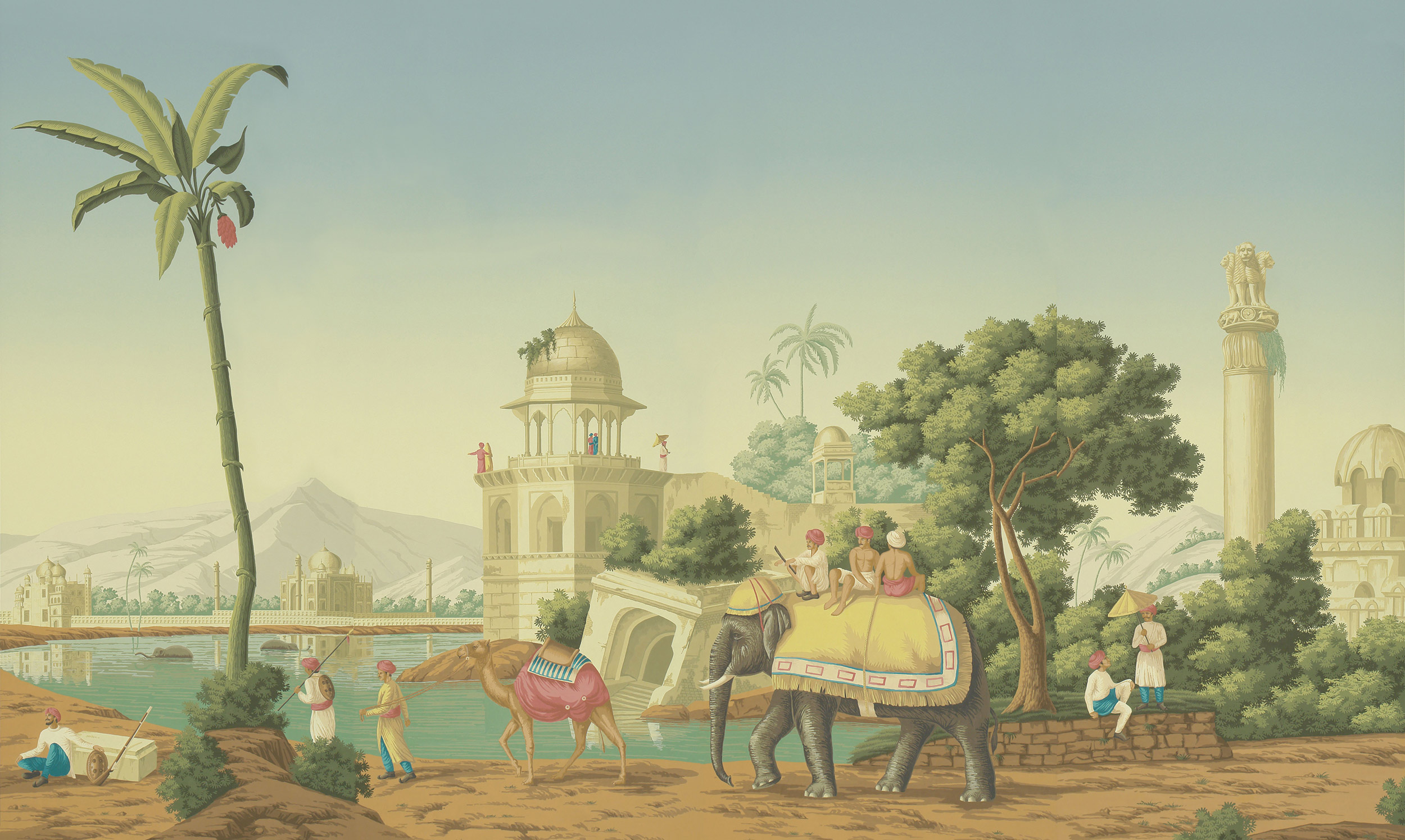 Обои ручная роспись Early Views of India Verdoyant on scenic paper Обои ручная роспись Early Views of India Verdoyant on scenic paper - постер Loft-Concept в Грозном