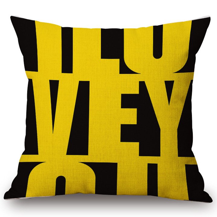 Декоративная подушка Yellow Letters Декоративная подушка Yellow Letters в Грозном | Loft Concept