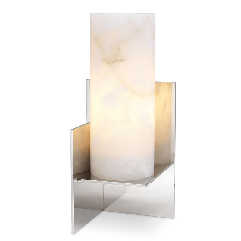 Настольная лампа Eichholtz Table Lamp Frisco Никель Белый Настольная лампа Eichholtz Table Lamp Frisco Никель Белый в Грозном | Loft Concept