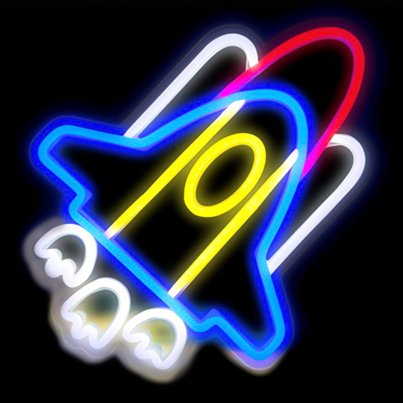 Неоновая настенная лампа Shuttle Neon Wall Lamp Мульти Синий Белый Красный Желтый Неоновая настенная лампа Shuttle Neon Wall Lamp Мульти Синий Белый Красный Желтый в Грозном | Loft Concept