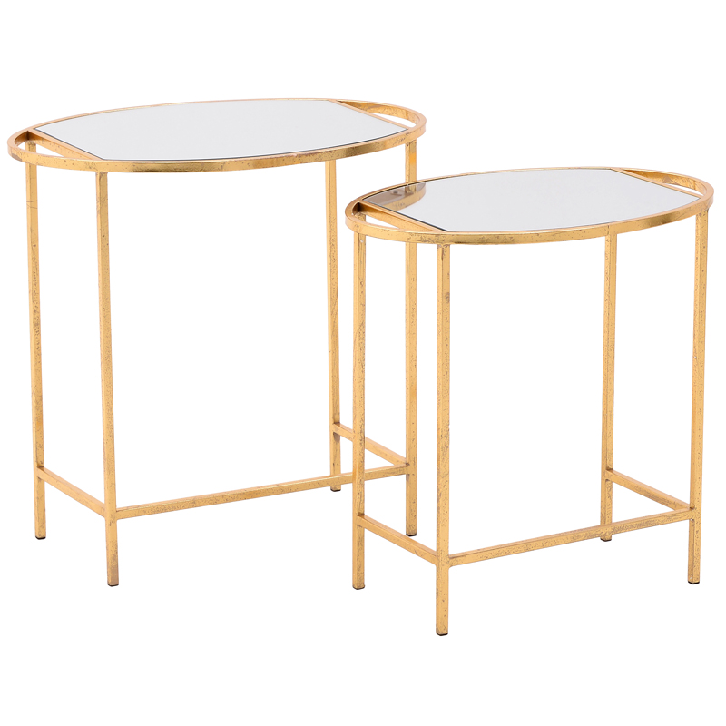 Комплект приставных столов Neria Table Винтажное Светлое Золото в Грозном | Loft Concept 