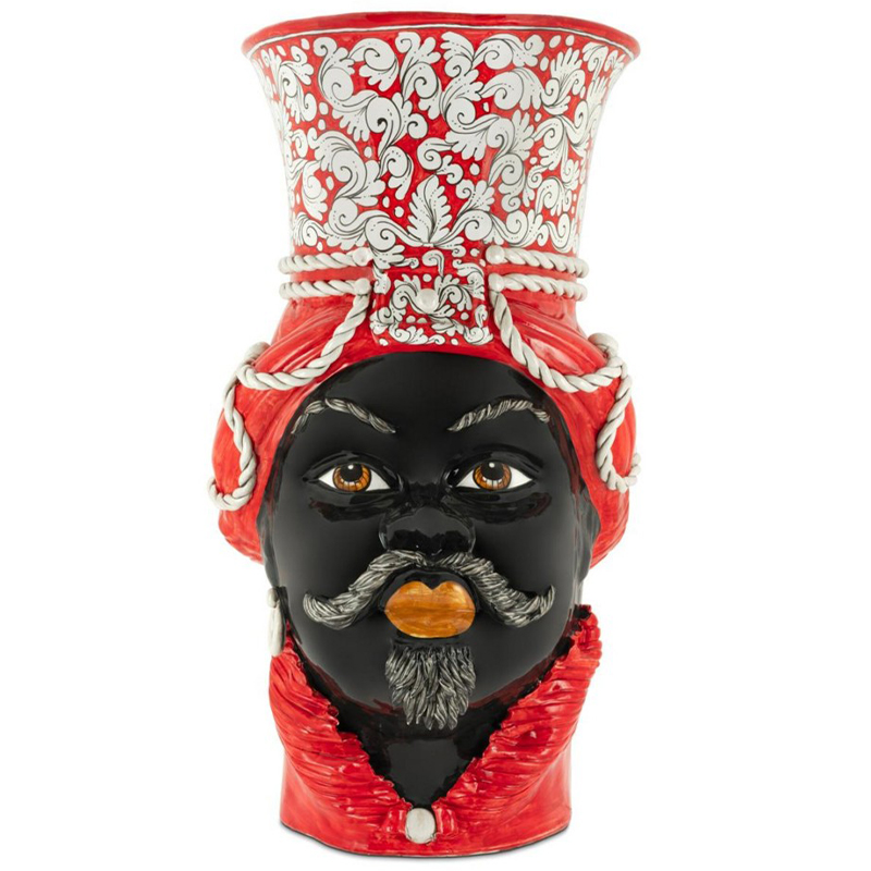 Ваза Vase Moro Man Giant Ornate Красный Черный Ваза Vase Moro Man Giant Ornate Красный Черный в Грозном | Loft Concept
