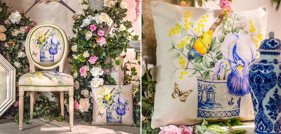 Декоративная подушка Blue Iris Pillow Декоративная подушка Blue Iris Pillow - Loft-Concept в Грозном