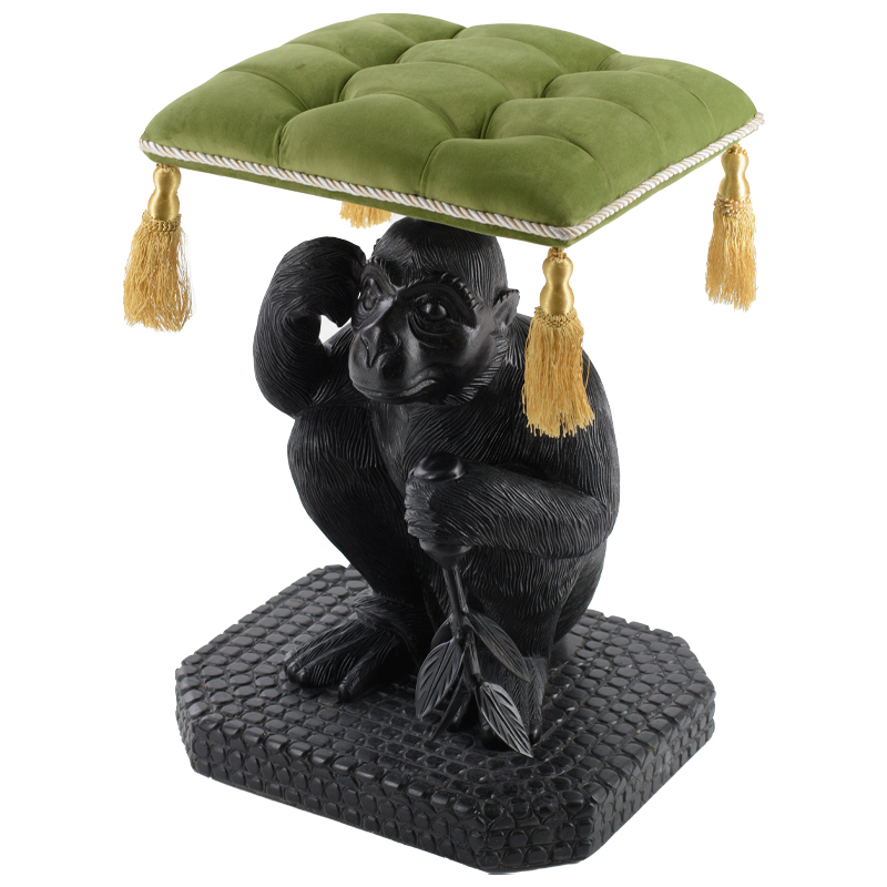 Табурет Stool Monkey ручная работа Черный Зеленый Табурет Stool Monkey ручная работа Черный Зеленый в Грозном | Loft Concept