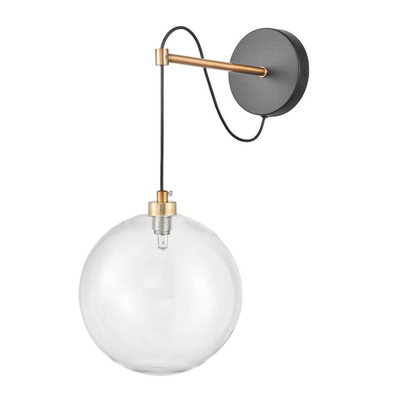 Бра Hanging Ball Sconce Золотой Прозрачный Черный Бра Hanging Ball Sconce Золотой Прозрачный Черный в Грозном | Loft Concept
