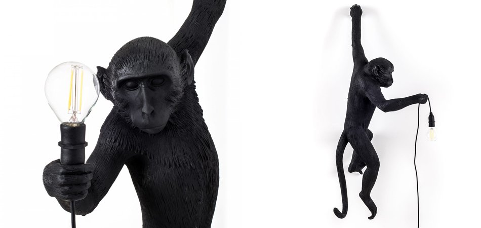 БРА SELETTI MONKEY LAMP HANGING VERSION Black - Loft-Concept в Грозном