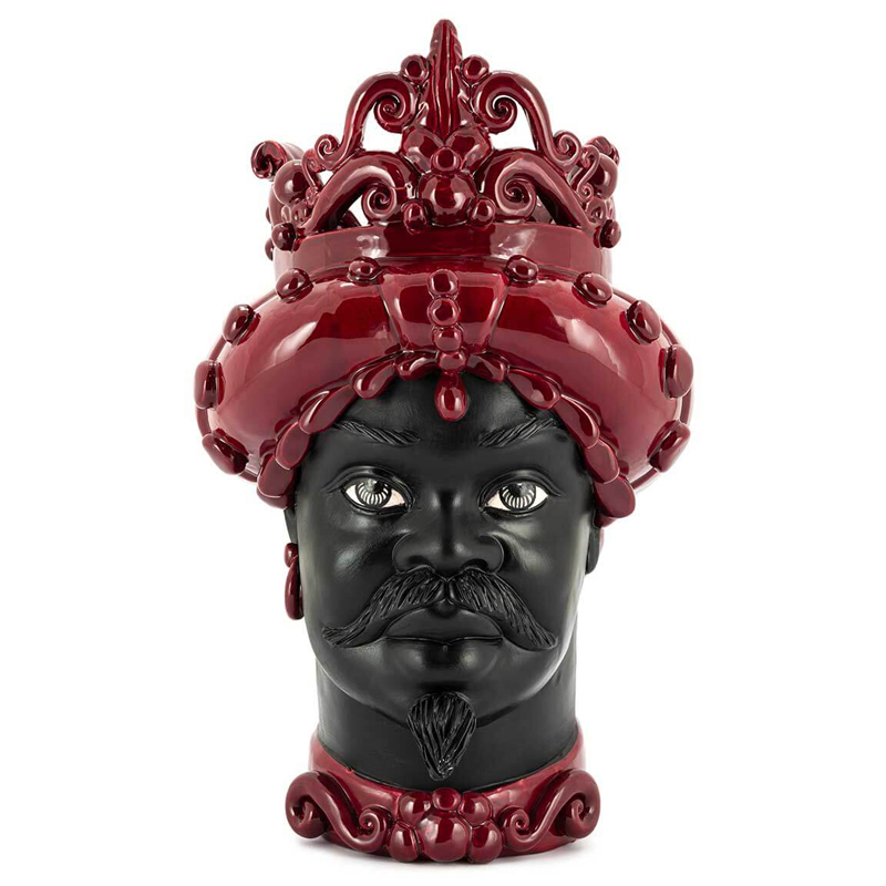 Ваза VASE MORO MAN MED. MAT H45 burgundy Черный Бургундский красный Ваза VASE MORO MAN MED. MAT H45 burgundy Черный Бургундский красный в Грозном | Loft Concept