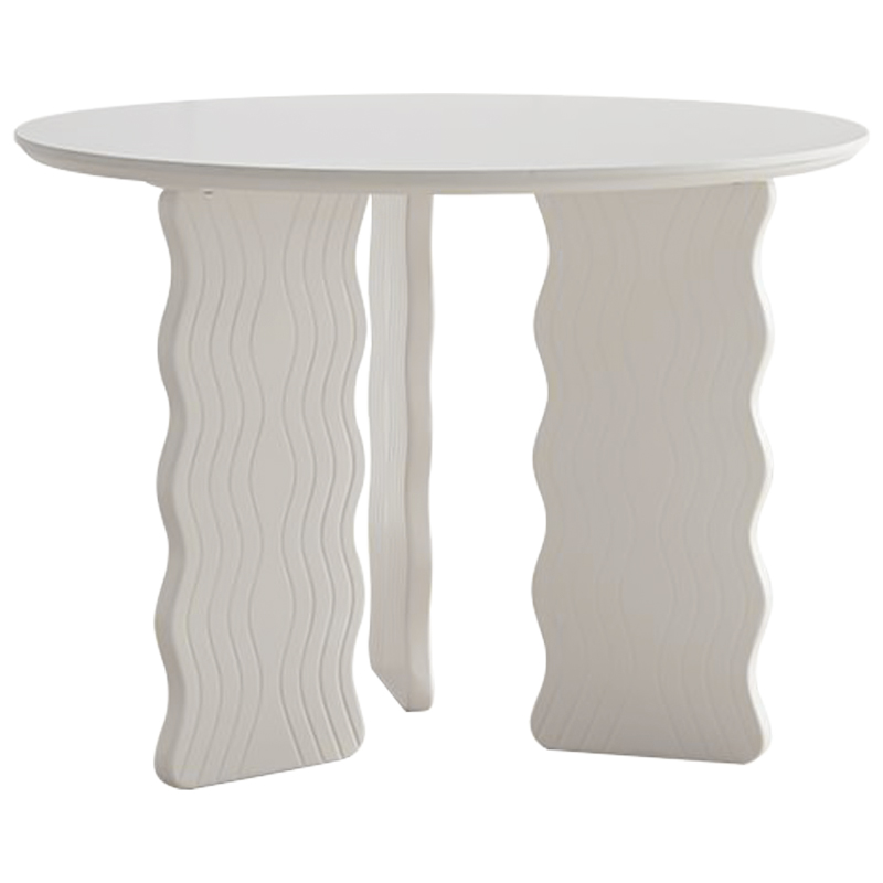 Круглый обеденный стол Lam Curved Dining Table Молочный Круглый обеденный стол Lam Curved Dining Table Молочный в Грозном | Loft Concept