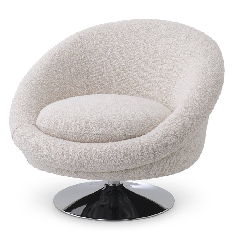 Кресло Eichholtz Swivel Chair Nemo cream Кремовый Никель Кресло Eichholtz Swivel Chair Nemo cream Кремовый Никель в Грозном | Loft Concept