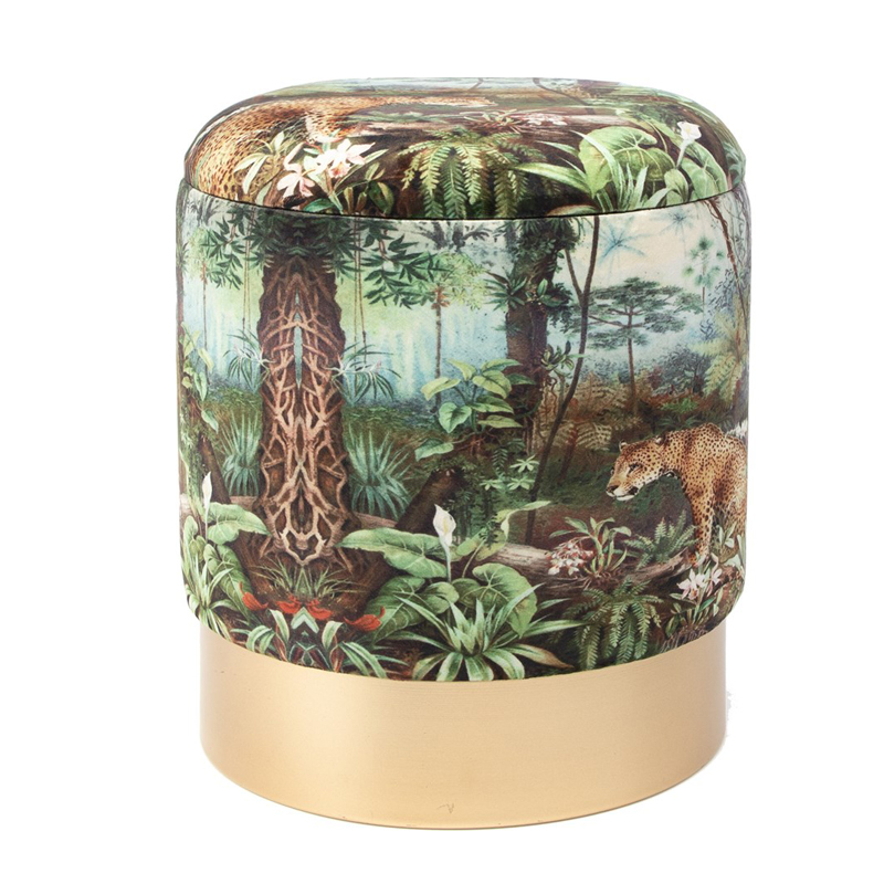 Пуф PUF Jungle Print lynx small Мульти Золотой Пуф PUF Jungle Print lynx small Мульти Золотой в Грозном | Loft Concept