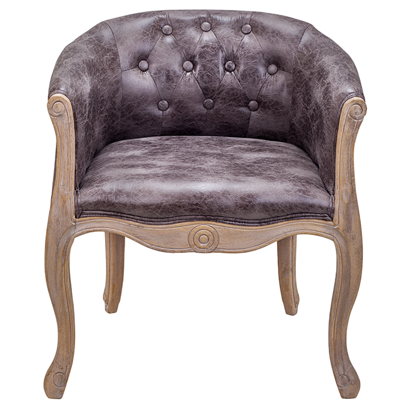 Кресло низкое в стиле прованс Louis French Armchair brown Коричневый Кресло низкое в стиле прованс Louis French Armchair brown Коричневый в Грозном | Loft Concept