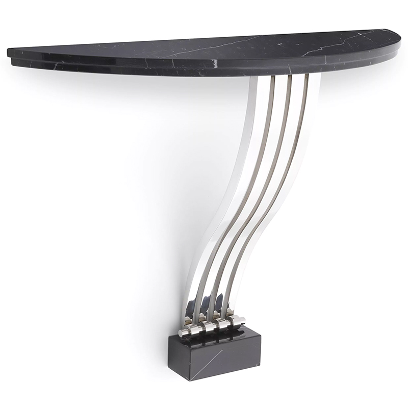 Консоль Eichholtz Console Table Renaissance Черный Мрамор Nero Хром в Грозном | Loft Concept 