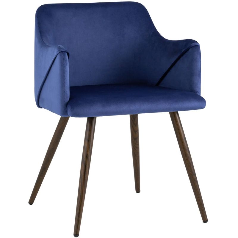 Стул Monarch Chair Синий Велюр Синий Коричневый Стул Monarch Chair Синий Велюр Синий Коричневый в Грозном | Loft Concept