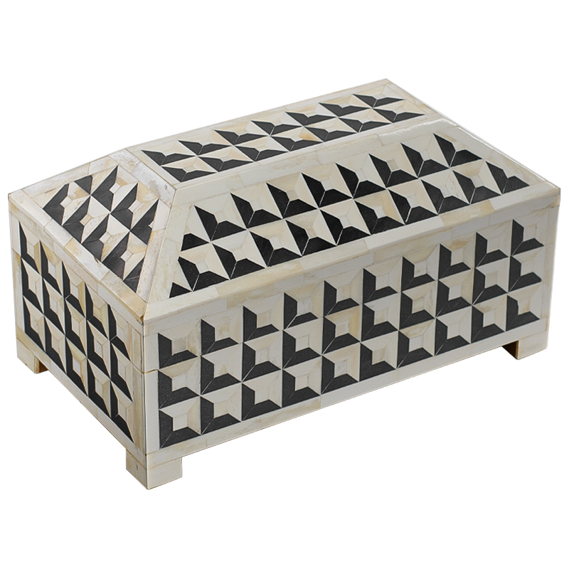 Шкатулка Casket Bone Inlay Черно-белый Шкатулка Casket Bone Inlay Черно-белый в Грозном | Loft Concept