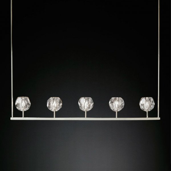 Люстра RH Boule De Cristal Linear Chandelier 5 Прозрачный Люстра RH Boule De Cristal Linear Chandelier 5 Прозрачный в Грозном | Loft Concept