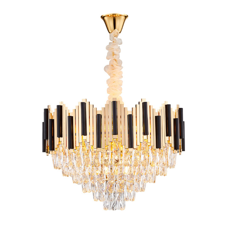 Люстра Хрустальная Lanse Crystal Chandelier Золотой Черный Прозрачное Стекло Люстра Хрустальная Lanse Crystal Chandelier Золотой Черный Прозрачное Стекло в Грозном | Loft Concept