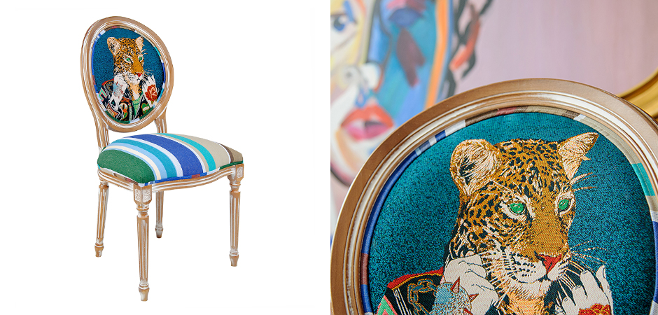 Стул Crazy Leopard Blue Стул Crazy Leopard Blue - Loft-Concept в Грозном
