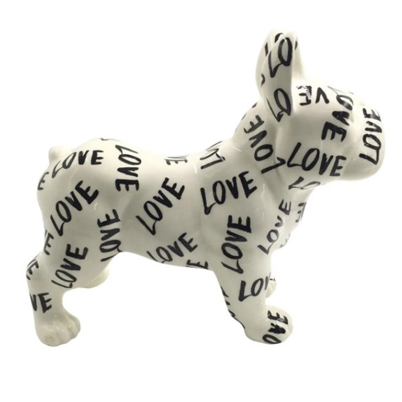 Статуэтка Bulldog Love Белый Черный Статуэтка Bulldog Love Белый Черный в Грозном | Loft Concept