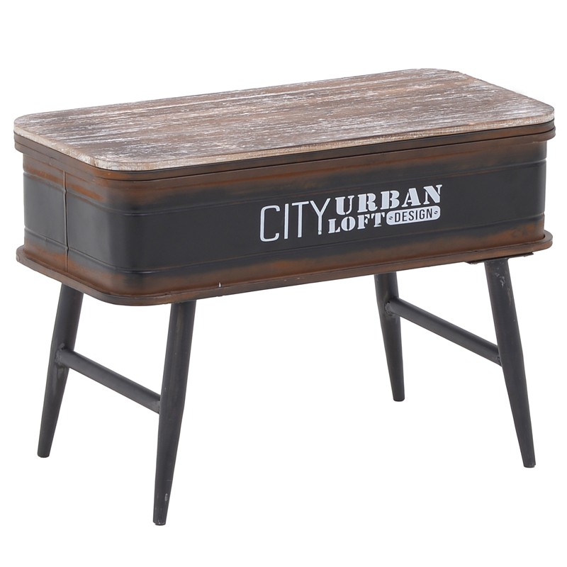 Приставной стол City Urban Loft Design Table black Коричневый винтаж Винтажный черный Приставной стол City Urban Loft Design Table black Коричневый винтаж Винтажный черный в Грозном | Loft Concept