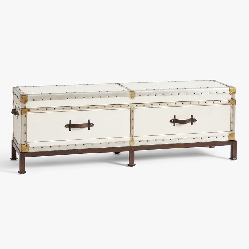 Сундук Vintage Chests Long Белый Коричневый Сундук Vintage Chests Long Белый Коричневый в Грозном | Loft Concept