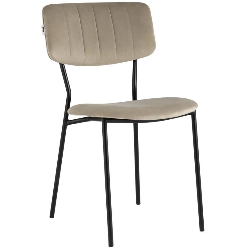 Стул Singer Chair без подлокотника Бежевый Велюр Бежевый Черный Стул Singer Chair без подлокотника Бежевый Велюр Бежевый Черный в Грозном | Loft Concept